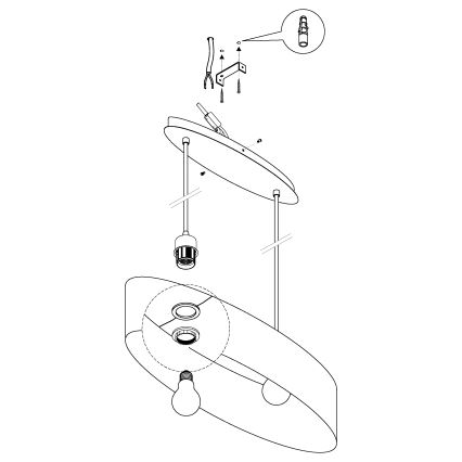 Eglo - Suspension filaire 2xE27/60W/230V