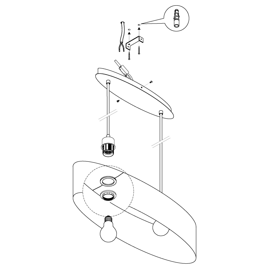 Eglo - Suspension filaire 2xE27/60W/230V