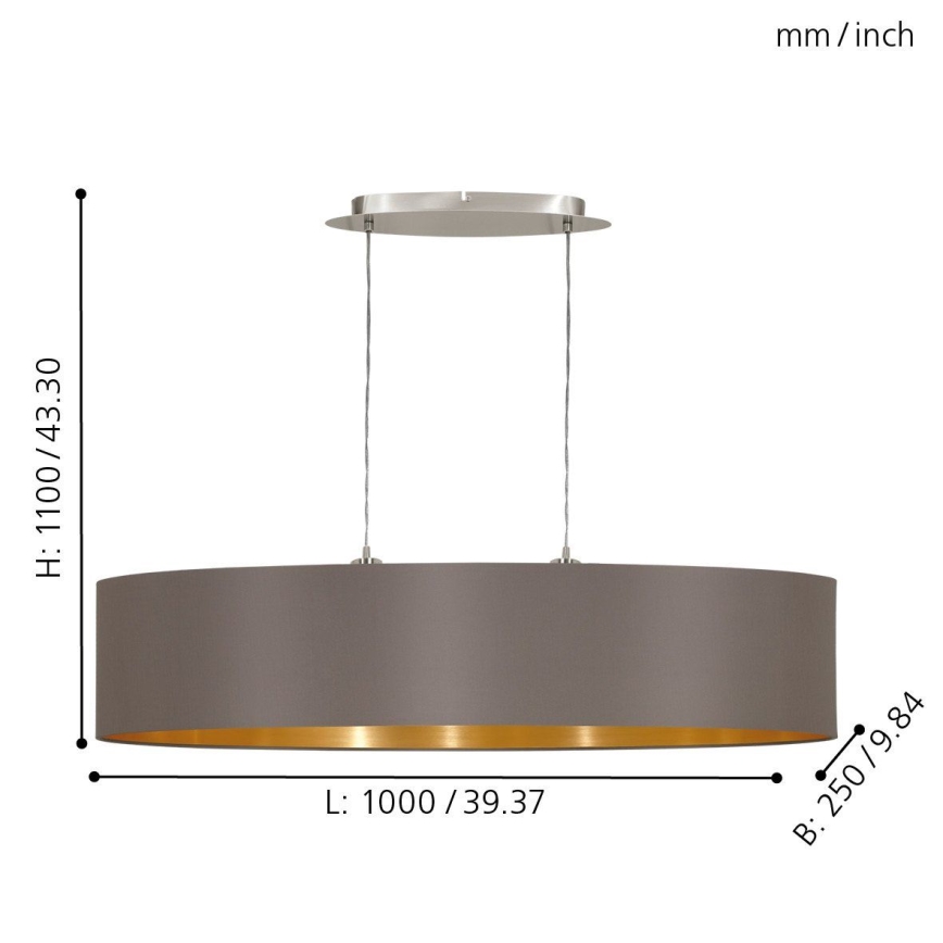 Eglo - Hanglamp aan koord 2xE27/60W/230V