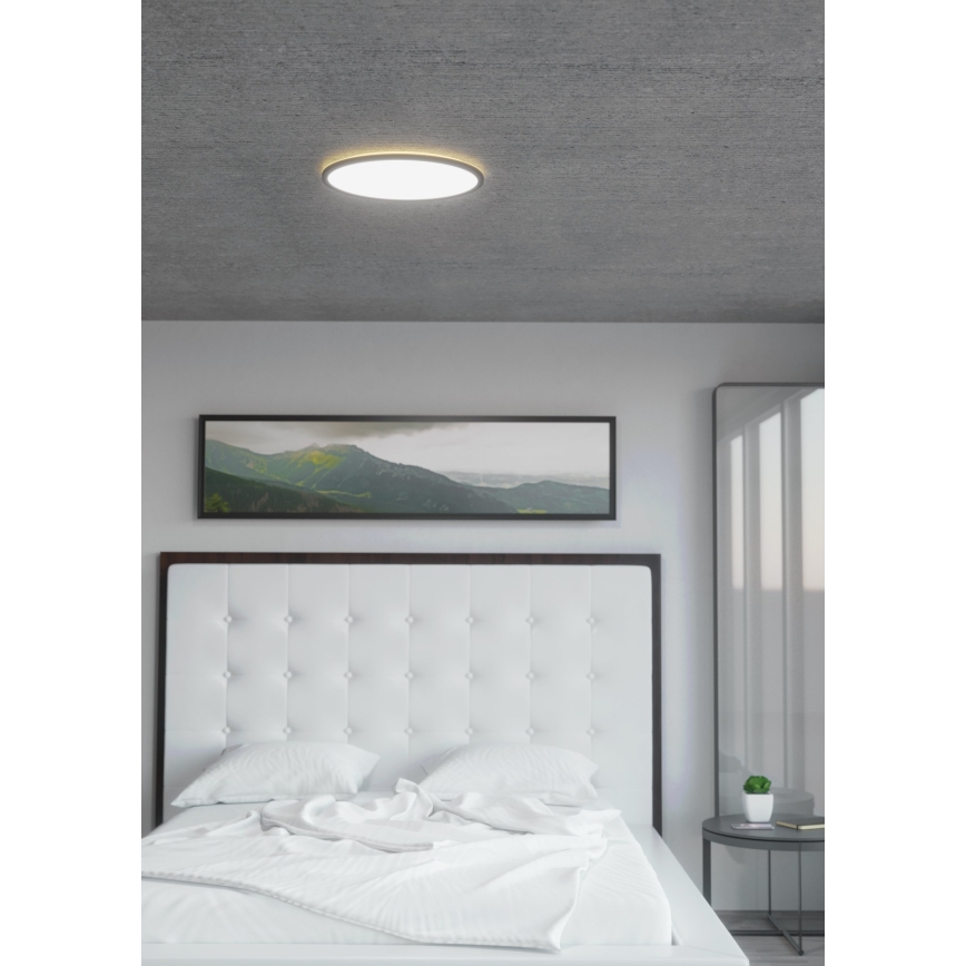 Eglo 31704 - Plafonnier LED RGBW dimmable ROVITO-Z 1xLED/16,5W/230V 2700-6500K Ø 42 cm noir + télécommande
