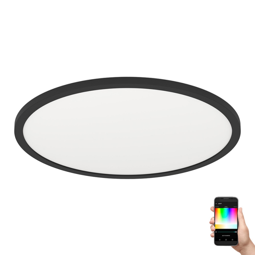 Eglo 31704 - Plafonnier LED RGBW dimmable ROVITO-Z 1xLED/16,5W/230V 2700-6500K Ø 42 cm noir
