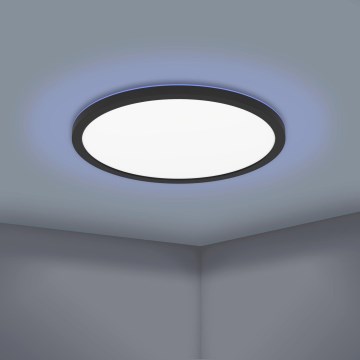 Eglo 31704 - Plafonnier LED RGBW dimmable ROVITO-Z 1xLED/16,5W/230V 2700-6500K Ø 42 cm noir + télécommande