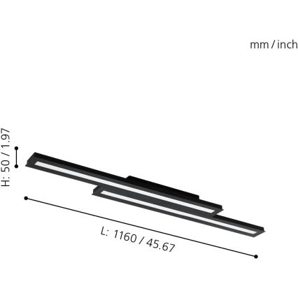 Eglo 31715 - LED RGBW Dimbare plafondlamp SALITERAS-Z LED/20,4W/230V 2700-6500K zwart