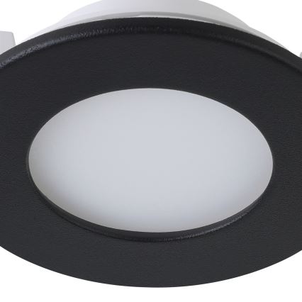 Eglo 31743 - Lot de 3 spots encastrés LED dimmables pour salle de bains FUEVA-Z 1x LED / 2,8 W / 230 V 2700–6500 K IP44 noir Ø 8,5 cm