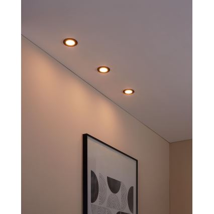 Eglo 31743 - LOT 3x Spot encastrable de salle de bain à intensité variable FUEVA-Z 1xLED/2,8W/230V 2700-6500 IP44 noir