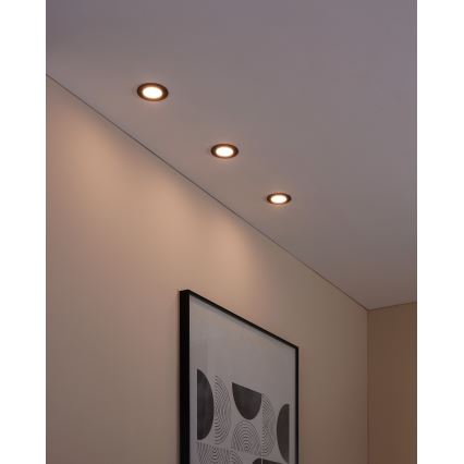 Eglo 31743 - SET 3x dimbare LED-inbouwspots voor badkamer FUEVA-Z 1xLED/2,8W/230V 2700-6500 IP44 zwart Ø 8,5 cm