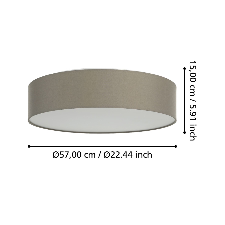 Eglo 31767 - Plafonnier LED RGBW dimmable ROMAO-Z LED/35W/230V 2700-6500K Ø 57 cm taupe