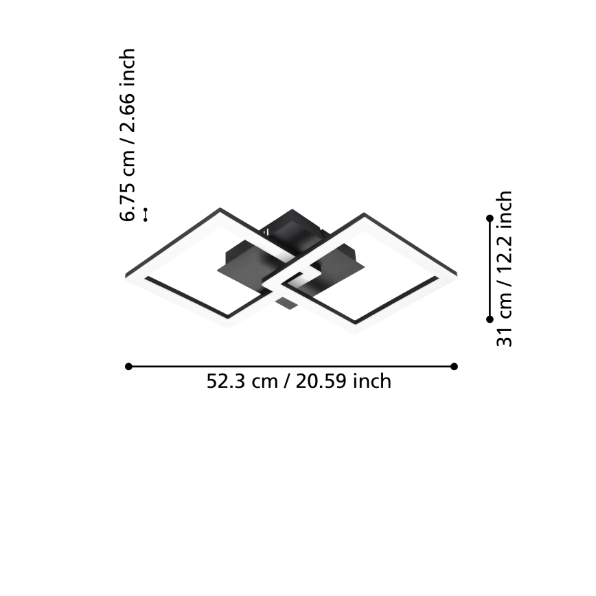 Eglo 31774 - Plafonnier à intensité variable PARANDAY-Z LED/21,5W/230V 3000-6500K noir