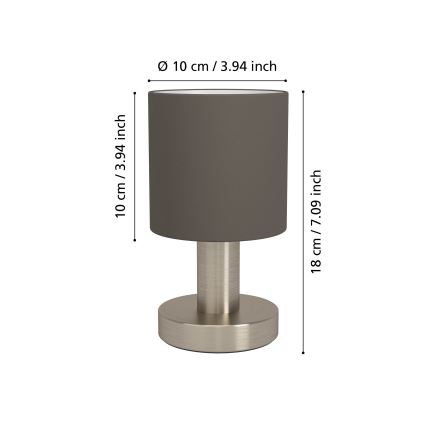 Eglo - Tafellamp 1xE14/40W/230V bruin/mat chroom