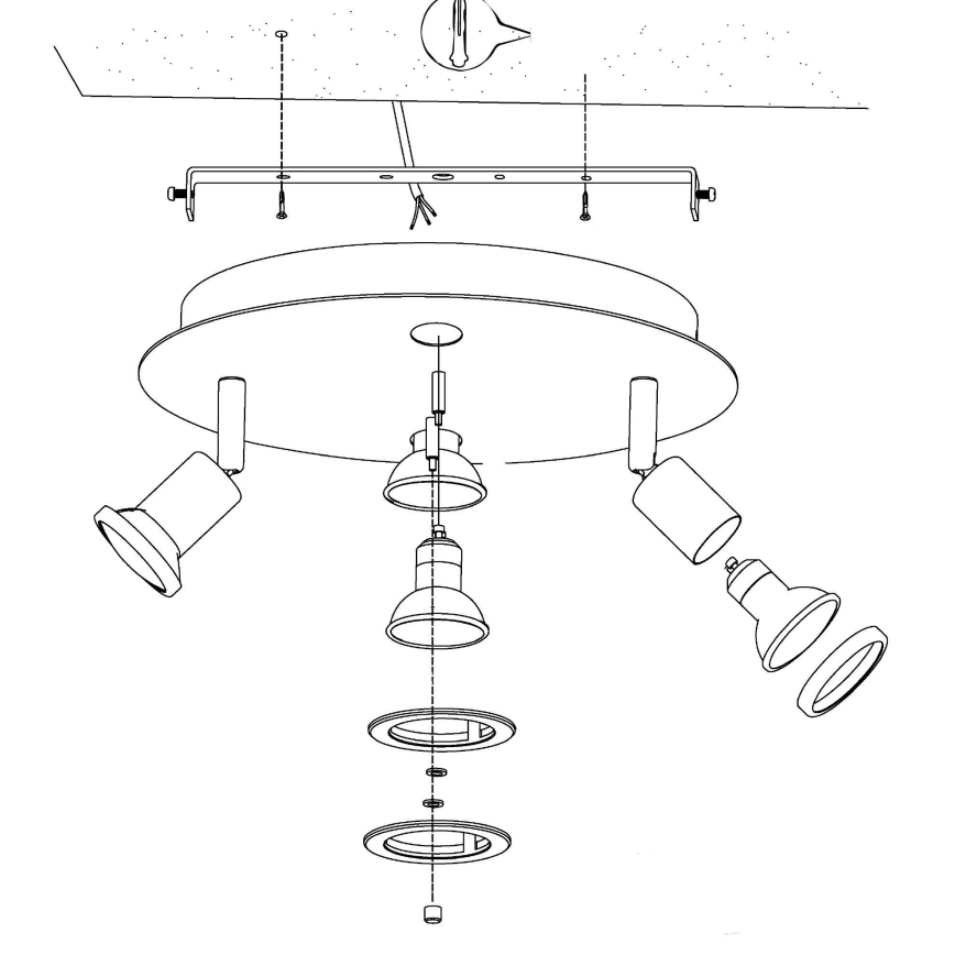 Eglo 32001 - LED plafondlamp PAWEDO 1 4xGU10-LED/3W/230V