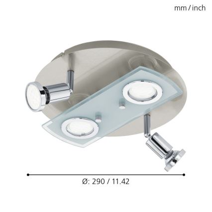 Eglo 32001 - LED Plafondverlichting PAWEDO 1 4xGU10-LED/3W/230V