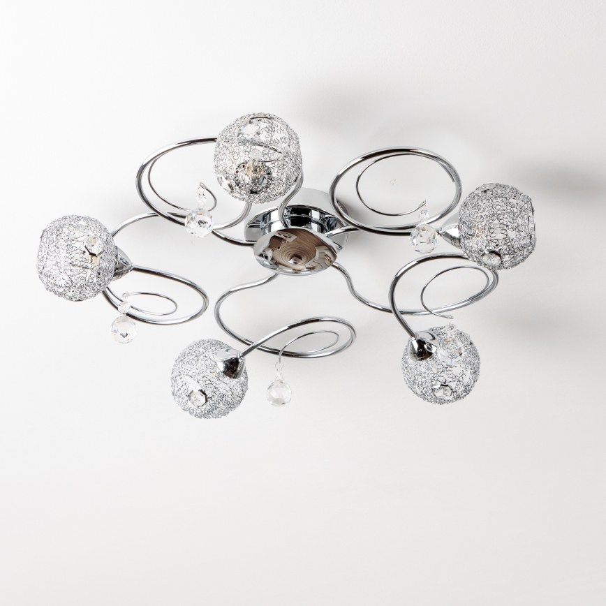Eglo 32103 - Plafonnier VELAGO 5xG9/33W/230V chrome brillant