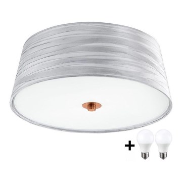 Eglo 32111- LED Plafondlamp FONSEA 1 2xE27/9W/230V zilver/koper