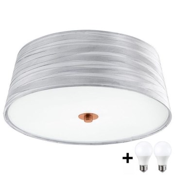 Eglo 32111- Plafonnier LED FONSEA 1 2xE27/9W/230V argent/cuivre