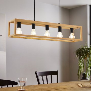 Eglo 32143 - Hanglamp met kabel BLACKCROWN 5xE27/40W/230V bruin
