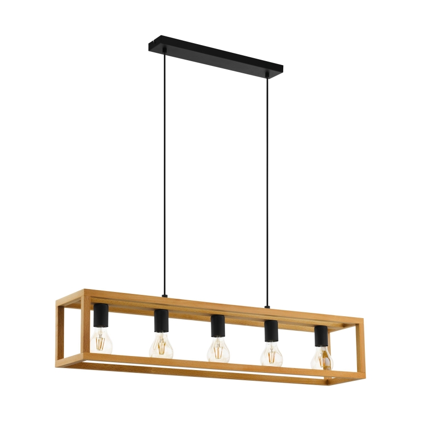 Eglo 32143 - Hanglamp met kabel BLACKCROWN 5xE27/40W/230V bruin