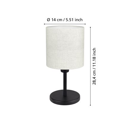Eglo - Tafellamp 1xE14/40W/230V crème/zwart