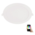 Eglo 32315 - Plafonnier encastré LED RGBW dimmable FUEVA-CW LED/16W/230V 2700-6500K Ø 22,5 cm blanc