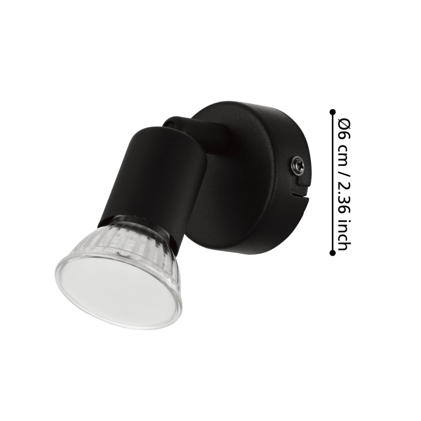 Eglo - LED Wandspot 1xGU10/2,8W/230V 3000K zwart