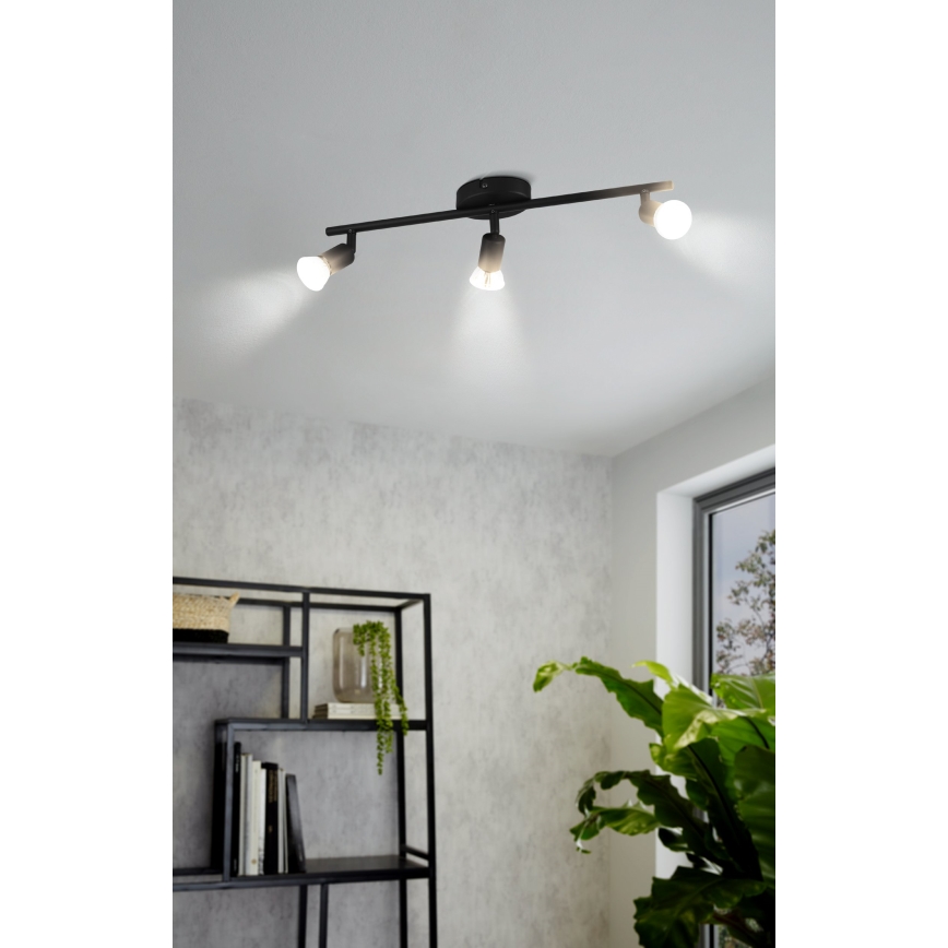 Eglo - Spot LED 3xGU10/2,8W/230V 3000K noir