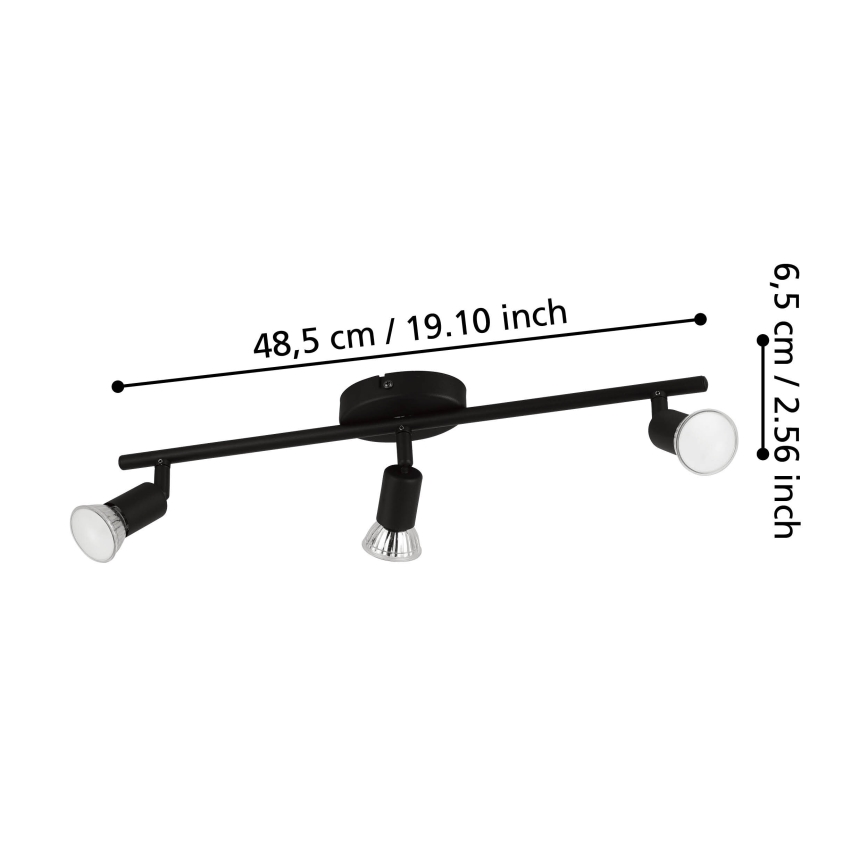 Eglo - Spot LED 3xGU10/2,8W/230V 3000K noir