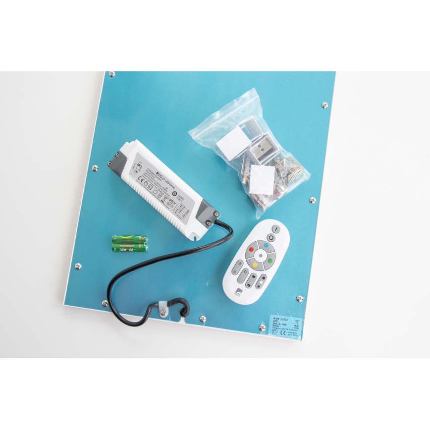 Eglo 32734 - LED RGBW Dimbaar Bevestigd/inbouw panel 2in1 SALOBRENA-C LED/34W/230V wit + afstandsbediening