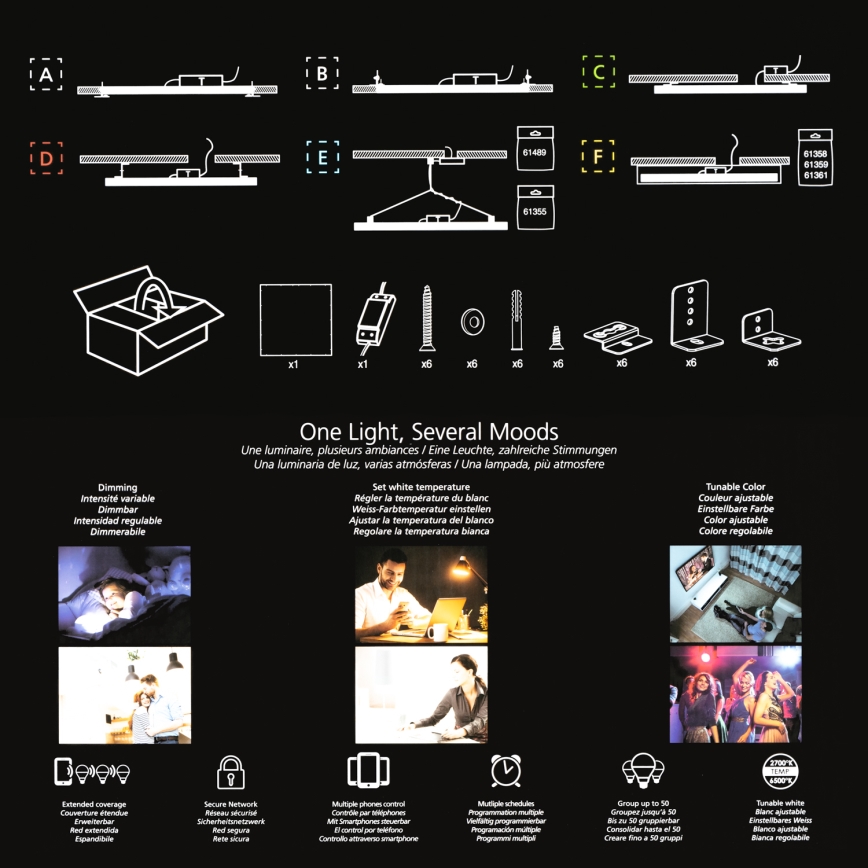 Eglo 32734 - LED RGBW Dimbaar opbouwarmatuur 2-in-1 SALOBRENA-C LED/34W/230V wit + afstandsbediening