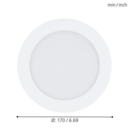 Eglo - Luminaire encastré LED RVB dimmable FUEVA-C LED/10,5W/230V Ø 17 cm