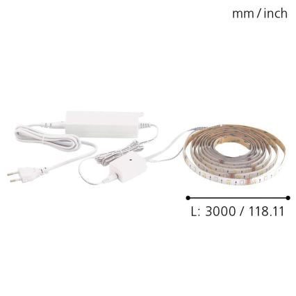 Eglo - LED RGB-strip 3m STRIPE-C LED-RGB/11,4W/230V
