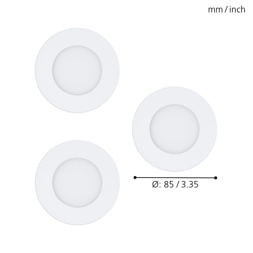 Eglo - Set van 3 dimbare RGB LED-inbouwspots FUEVA-C LED/3W/230V Ø 8,5 cm