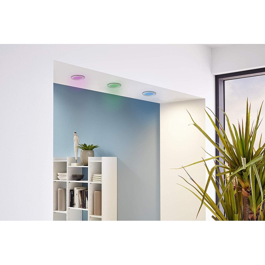 Eglo - Set van 3 dimbare RGB-LED inbouwspots FUEVA-C 1xLED/3W/230V Ø 8,5 cm