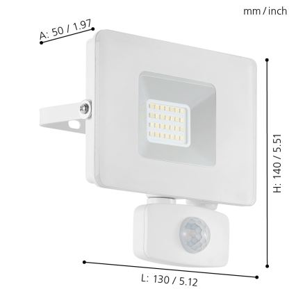 Eglo - Projecteur LED avec détecteur LED/20W/230V IP44