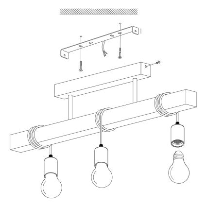 Eglo - Plafondlamp TOWNSHEND 3xE27/60W/230V