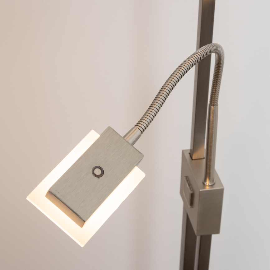 Eglo 33182 - Lampadaire à intensité variable SOLANO 1xLED/26W/230V +1xLED/3,2W 3000K chrome mat