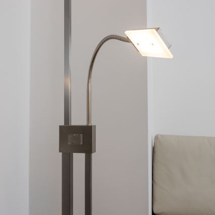 Eglo 33182 - Lampadaire à intensité variable SOLANO 1xLED/26W/230V +1xLED/3,2W 3000K chrome mat