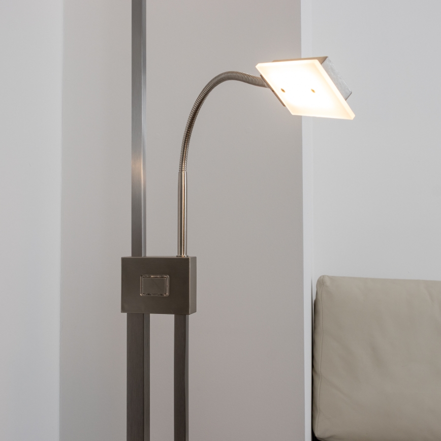 Eglo 33182 - Lampadaire à intensité variable SOLANO 1xLED/26W/230V +1xLED/3,2W 3000K chrome mat