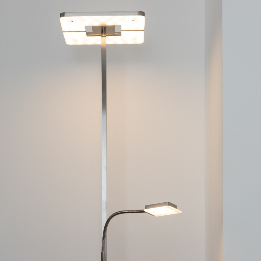 Eglo 33182 - Lampadaire à intensité variable SOLANO 1xLED/26W/230V +1xLED/3,2W 3000K chrome mat