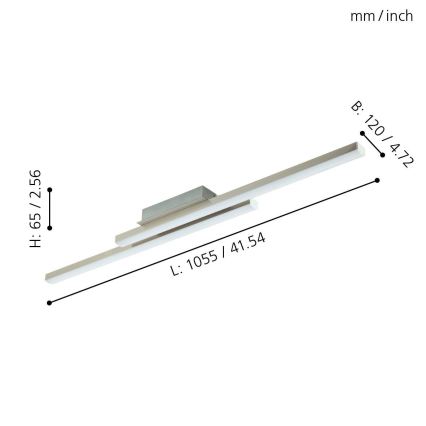 Eglo 33229 - LED RGBW dimbare opbouwplafonnière FRAIOLI-C LED/34W/230V 2700-6500K mat chroom