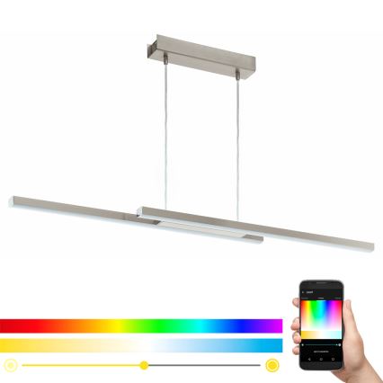 Eglo 33232 - LED RGBW dimbare hanglamp met kabel FRAIOLI-C 2xLED/17W/230V mat chroom