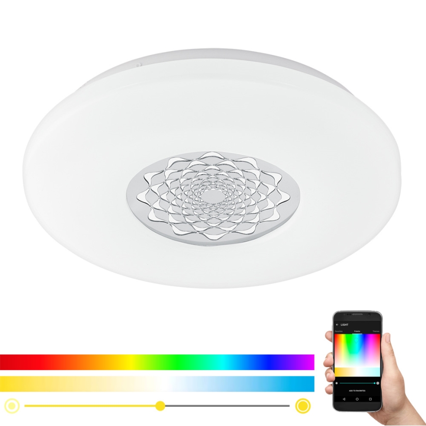 Eglo 33248 - Plafonnier LED RGBW dimmable CAPASSO-C LED/17W/230V 2700–6500K Ø 34 cm