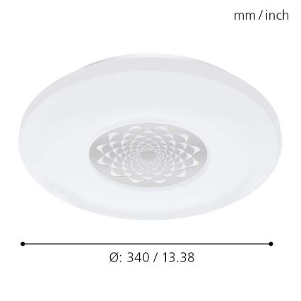 Eglo 33248 - Plafonnier LED RGBW dimmable CAPASSO-C LED/17W/230V 2700–6500K Ø 34 cm