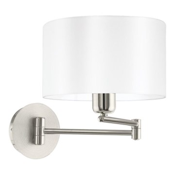 Eglo 33269 - Wandlamp PASTERI 1xE27/60W/230V mat chroom/wit