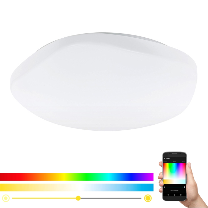 Eglo 33272 - Plafonier RGBW à intensité variable TOTARI-C LED/34W/230V 2700-6500K blanc + Télécommande