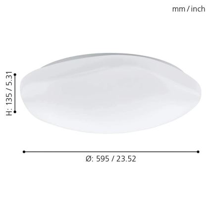Eglo 33272 - Plafonier RGBW à intensité variable TOTARI-C LED/34W/230V 2700-6500K blanc + Télécommande