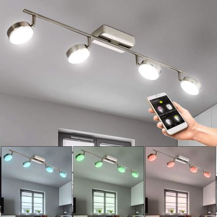 Eglo 33274 - Spot RGBW à intensité variable CORROPOLI-C 4xLED/5W/230V