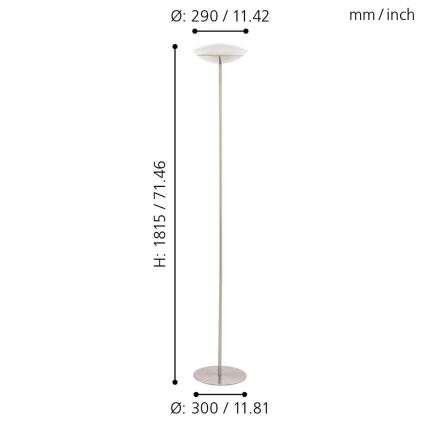 Eglo 33325 - Lampadaire dimmable LED RGBW FRATTINA-C, LED/18W/230V, chrome mat