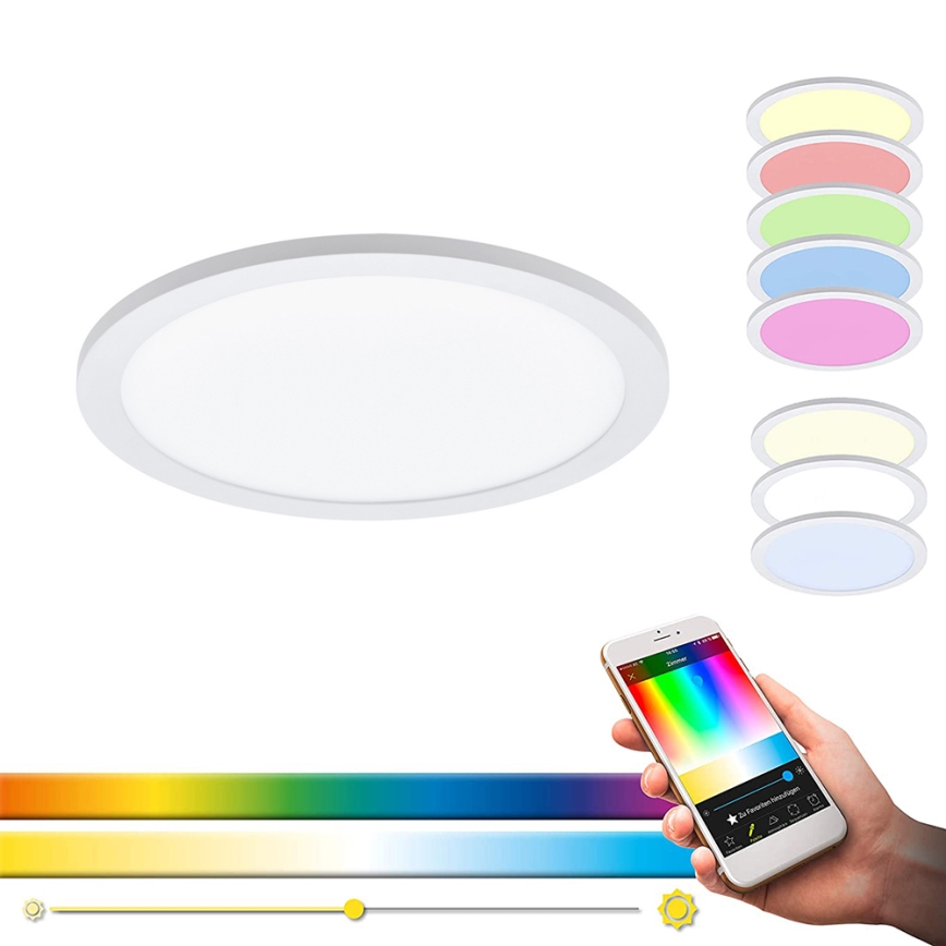 Eglo 33341 - LED RGBW Dimbare plafondlamp SARSINA-C LED/16W/230V 2700-6500K Ø 30 cm + afstandsbediening