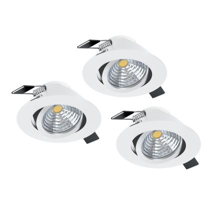 Eglo - SET 3xLED Dimbare lamp 3xLED/6W/230V wit