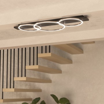 Eglo 33488 - LED plafondlamp BOYAL 2xLED/12W/230V + LED/12W zwart