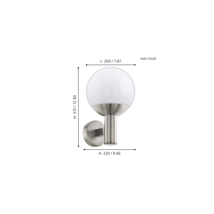 Eglo 33564 - LED buitenwandlamp NISIA-C LED/9W/230V IP44